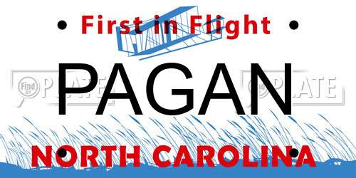 PAGAN North Carolina License Plate