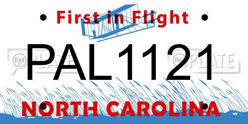 PAL1121 North Carolina License Plate