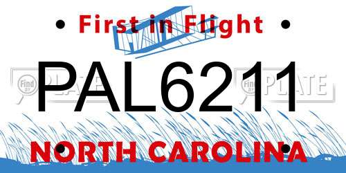 PAL6211 North Carolina License Plate