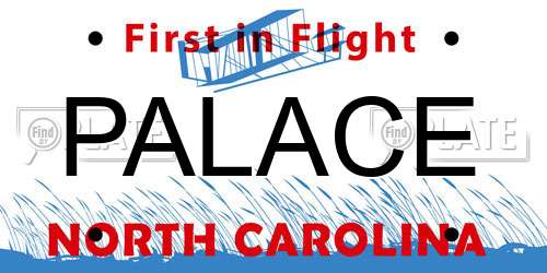 PALACE North Carolina License Plate