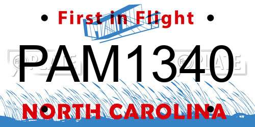PAM1340 North Carolina License Plate