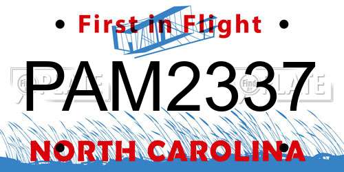 PAM2337 North Carolina License Plate