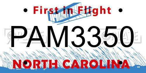 PAM3350 North Carolina License Plate