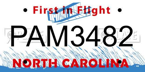 PAM3482 North Carolina License Plate