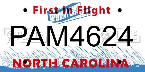 PAM4624 North Carolina License Plate