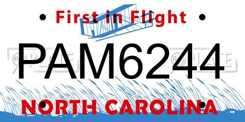 PAM6244 North Carolina License Plate