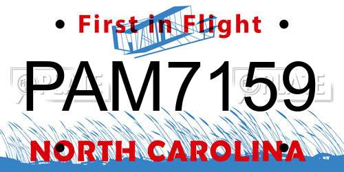 PAM7159 North Carolina License Plate