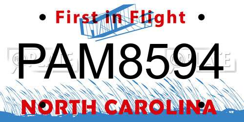 PAM8594 North Carolina License Plate