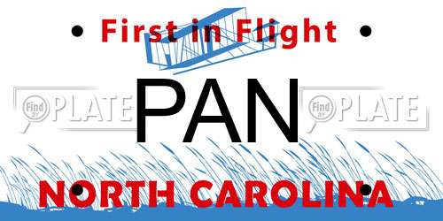 PAN North Carolina License Plate