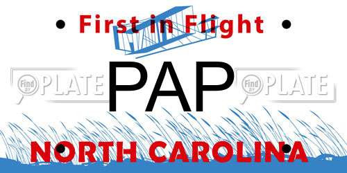 PAP North Carolina License Plate