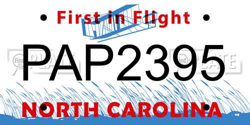 PAP2395 North Carolina License Plate