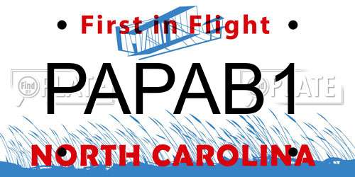 PAPAB1 North Carolina License Plate