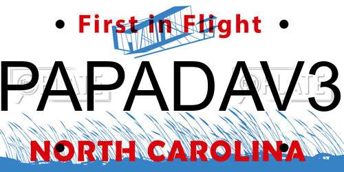 PAPADAV3 North Carolina License Plate
