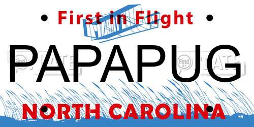 PAPAPUG North Carolina License Plate