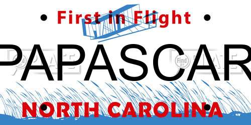 PAPASCAR North Carolina License Plate