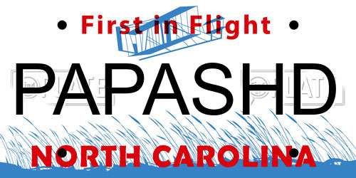 PAPASHD North Carolina License Plate