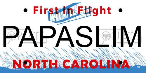 PAPASLIM North Carolina License Plate