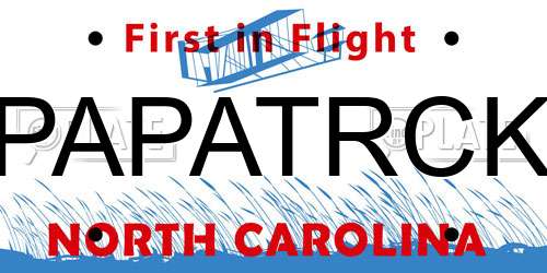 PAPATRCK North Carolina License Plate