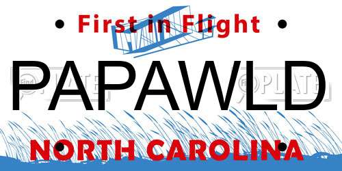 PAPAWLD North Carolina License Plate