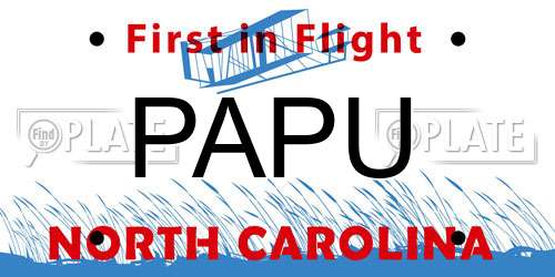 PAPU North Carolina License Plate