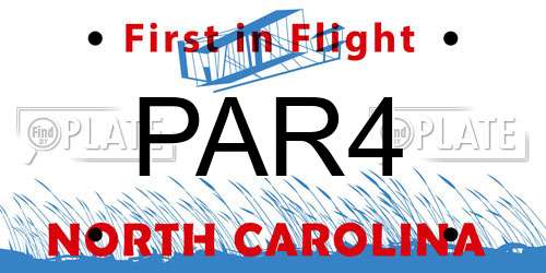 PAR4 North Carolina License Plate