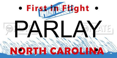 PARLAY North Carolina License Plate