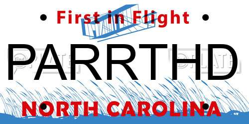 PARRTHD North Carolina License Plate