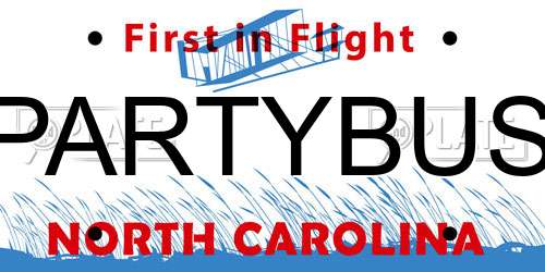PARTYBUS North Carolina License Plate