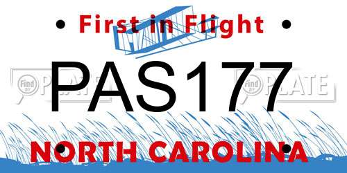 PAS177 North Carolina License Plate