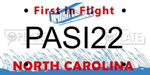 PASI22 North Carolina License Plate