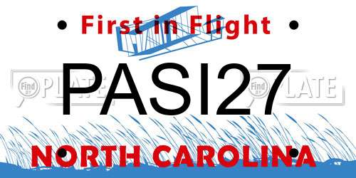 PASI27 North Carolina License Plate