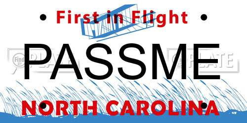 PASSME North Carolina License Plate
