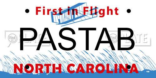 PASTAB North Carolina License Plate