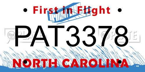 PAT3378 North Carolina License Plate