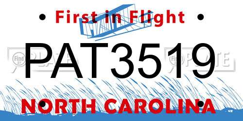 PAT3519 North Carolina License Plate