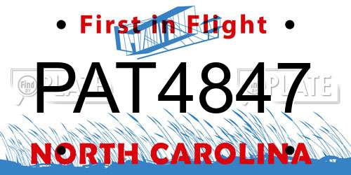 PAT4847 North Carolina License Plate