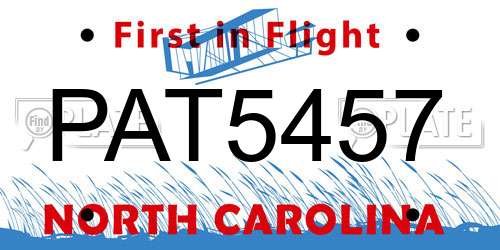 PAT5457 North Carolina License Plate