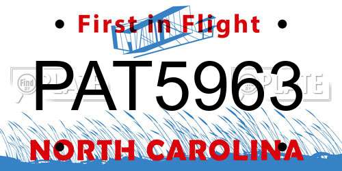 PAT5963 North Carolina License Plate