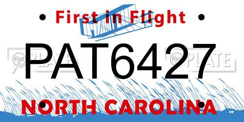 PAT6427 North Carolina License Plate