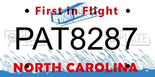 PAT8287 North Carolina License Plate