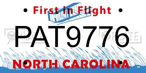 PAT9776 North Carolina License Plate