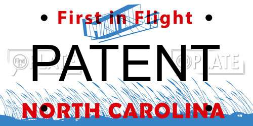 PATENT North Carolina License Plate