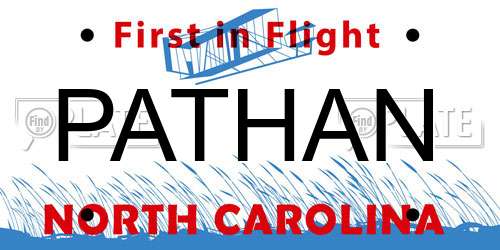 PATHAN North Carolina License Plate