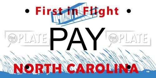 PAY North Carolina License Plate