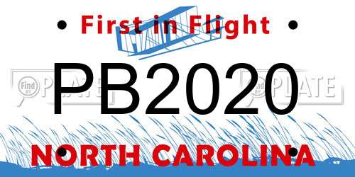 PB2020 North Carolina License Plate