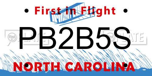 PB2B5S North Carolina License Plate
