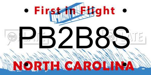PB2B8S North Carolina License Plate