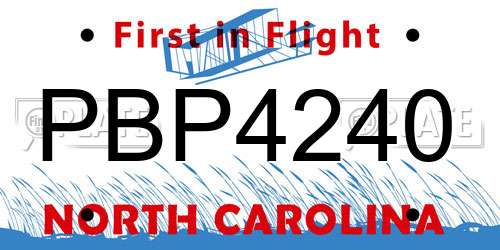 PBP4240 North Carolina License Plate