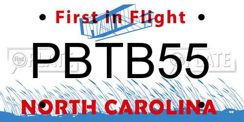 PBTB55 North Carolina License Plate