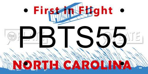 PBTS55 North Carolina License Plate